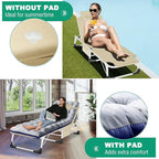 LILYPELLE Heavy Duty Tanning Chair with Face & Arm Holes, Folding Outdoor Lounge Chair for Beach, Poolside, Patio, Sunbathing, Lawn, Camping