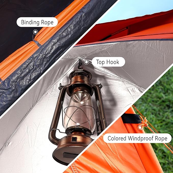 Camping Tent 2/4 Person Tents for Camping Waterproof Windproof Tents for Camping Hiking Backpacking Traveling 2/3/4 Family People Tents for Camping Portable Tent with Carry Bag