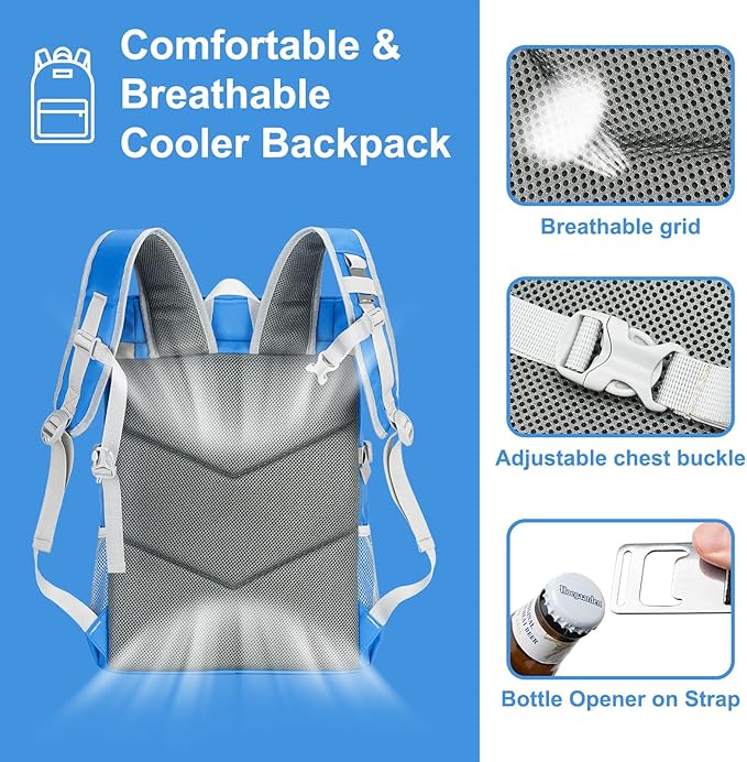 Backpack Cooler Backpack 26 Cans Insulated Leak Proof for Women Men Beach Camping Picnic Fishing Hiking Lunch Backpack Waterproof Cooler