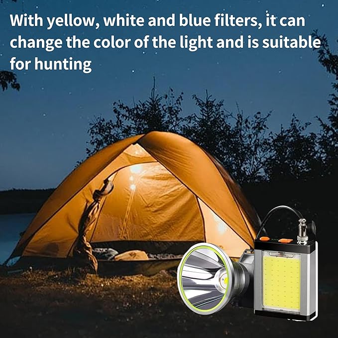 High Power LED Headlamp Separate Design Outdoor Head lamp Waterproof Rechargeable Long Range Headlight Suitable for Camping Hiking Fishing Hunting