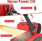 RunningSnail Emergency Hand Crank Radio With LED Flashlight For Emergency, AM/FM NOAA Portable Weather Radio With 2000mAh Power Bank Phone Charger, USB Charged & Solar Power For Camping, Emergency