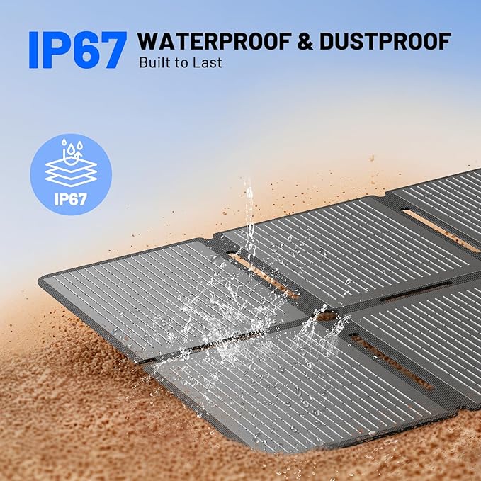 100W Portable Foldable Folding Solar Panels, IP67 Waterproof for Camping, Outdoor Power Supply, Compact 8-Fold Design with MC-4 Output, High-Efficiency Charging for Devices