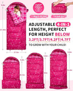 KingCamp 45°F Kids Sleeping Bag, Lightweight Waterproof & Compact Flannel Sleeping Bags Cold Weather & Warm Youth Essentials Gear Accessories for Camping, Fits 10-12 Children up to 4'7"-5'5" Tall