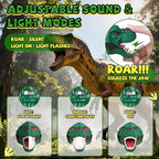 Dinosaur Headlamp for Kids Flashlight 2 Pack, Rechargeable Led Headlights Roar & Silent Mode, T-Rex Dinosaur Toys, Camping Gear, Easter Gifts for Boys Girls Adults