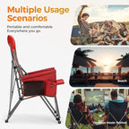 ALPHA CAMP Heavy Duty High Back Camping Chairs with Cup Holder Oversized Folding Chair Outdoor Chair with Headrest,Lawn with Side Pocket for Lawn, Sports and Fishing, 500lbs