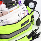 Lightning X Mid-Sized First Responder EMT Bag | LXMB25 | Fully Stocked w/ 240+ First Aid, EMS & Trauma Supplies - Fluorescent Yellow