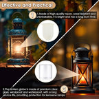 11 Pcs Propane Lantern Mantles with Glass Globe Replacement, Compatible with Coleman Fueled Lanterns, U Shape & Standard Replacement Propane Globe, Camp Lamp Mantle for Outdoor Camping