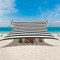 Beach Tent, Beach Canopy Sun Shade UPF 50+, Portable 10×10 FT Camping Sun Shelter with Sandbags, Poles, Ground Pegs and Anti-Wind Ropes for Outdoor, Backyard, Picnics, Fishing-Black Stripe