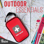 Thrive Compact First Aid Kit - Waterproof Rip-Stop Nylon Travel First Aid Kit - Camping & Hiking Medkit with Wipes & Bandages - Portable Car Emergency Pack for Roadside Emergencies - 100-Piece Set