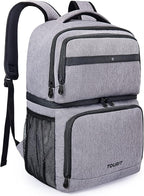 TOURIT Backpack Cooler with Double Decks, Insulated Cooling Bag for Lunch, Waterproof Lightweight for Men to Camping, Picnic, Hiking, Beach Park