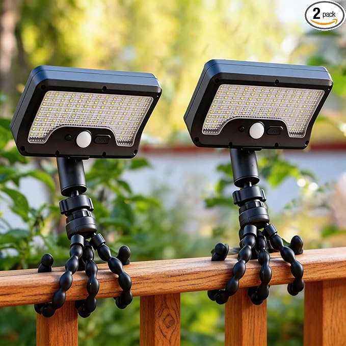 2 Pack Solar Grill Lights with 92 LEDs, 3 Motion Sensor Light Modes & Energy-Saving Desigh, 360° Adjustable Smoker BBQ Grill Accessories, Octopus Shaped, Grill Gifts for Him Her Parents Husbands