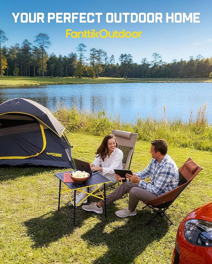 FanttikOutdoor Zeta V11 Pro Camping Table, Portable & Lightweight Folding Roll Up Table with Carry Bag, Ideal for Camping, BBQ, Picnic, Party, Outdoor Dining, Medium