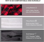 Cold Weather Sleeping Bag 100% Cotton Flannel XXL for Adults Big and Tall,Free Compression Sack