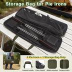 Mountain Pie Maker Cast Iron Set of 2 - Pie Irons for Camping with Storage Bag, Campfire Sandwich Maker Cast Iron