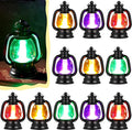 Ferraycle 12 Pcs Mini Lantern Decor 4 Inch Western Lantern Table Centerpiece Small Vintage Camping Hanging Lamp Ornaments Bulk for Cowboy Cowgirl Wedding Halloween Christmas (4 Inch,4 Light Colors)