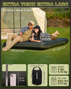 KingCamp Gorgeous Double 6.7" Camping Mattress with Washable Foam Cover, Extra-Thick Full Size Inflable Mattress with Pump Sack, Portable Double Mattress for Camp Outdoor Tent, Car & Guest