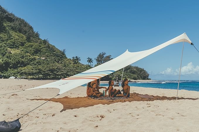 Neso Grande Portable Beach Tent Sun Shelter - Lightweight Beach Shade Canopy - Easy Setup for Family Outings - Patented Reinforced Corners - UPF 50+ Sun Protection - 7ft Tall, 9 x 9ft