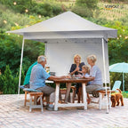 VINGLI 8x8 Pop Up Canopy Tent with Sidewall, Outdoor Canopy with Backpack, Tent for Parties Pop Up Gazebo Portable Easy Up