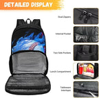 17 Inch Men Women Kids Casual Backpacks with Insulated Cooler Lunch Compartment Lightweight Students Knapsack Middle High School Bookbag Work Hiking Daypack, Fire Flame Softball
