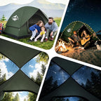 Tents for Camping 2/3/4 Person with Rainfly - Camping Tent Waterproof Windproof Easy Setup, Portable Double Layer Outdoor Dome Tent, Backpacking Tents for Adventure Backyard Hiking