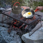 REDCAMP 2 in 1 Folding Camping Grill Grate, Folding Grill Table for Outdoor Open Flame Cooking for Camping Portable Over Fire Camp Grill