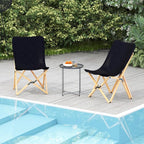 Giantex Camping Chairs 2 Pack, Folding Beach Chairs for 330lbs, Outdoor Butterfly Chair, Portable Lawn Chairs for Picnic Fishing Hiking Mountaineering, Lightweight Bamboo Frame No Assembly (Black)