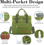 Coobiiya Large Expandable Insulated Lunch Bag Cooler Bag，12-23L Lunch Box for Men Double Deck Leakproof，Heavy Duty LunchBag Cooler Bags for Camping, Travel, Kayaking & Beach