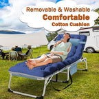 ABORON Patio Lounge Chair, Folding Guest Bed Cot for Adults, 500LB Heavy-Duty Capacity, Portable Extra Bed with Comfort Mat, Quick Fold Design for Indoor Guest Stays & Temporary Use