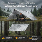 Sierra Madre Emergency Mylar Thermal Space Blanket for Survival – Waterproof Safety Shelter Retains 90% Body Heat – Ultralight & Compact Gear for Camping, First Aid & Prepper Supplies
