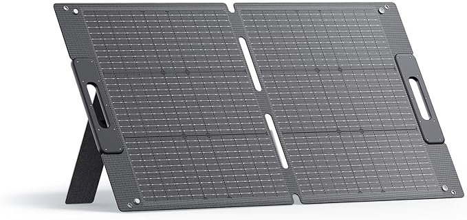 BLUETTI 100W Solar Panel for Solar Generator EB3A AC2A AC50B AC70 AC180 AC200L Elite 200 V2 AC300 B300K Handsfree 1 & 2, Foldable Solar Charger with Adjustable Kickstands for RV, Camping