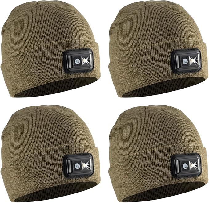 POWERCAP LED Hat Light 150 Lumens Rechargeable Fleece Beanie with Bright Built-in Headlamp Waterproof LED Warm One Size Cap