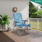 SUNNYFEEL Folding Camping Chair Heavy Duty Ergonomic Chairs Support 500lbs with Adjustable Breathable High Back Support and Cup Holder, Aluminum Frame for Fishing, Camp, Beach, Lawn, RV, Patio
