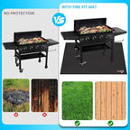 DocSafe 40" Square Fire Pit Mat Under Grill Mat,4 Layers Fireproof Indoor Fireplace Pad Heat Insulated Protect for Decks,Patios,Grass,BBQ Smoker,Portable Reusable Oil-Proof and Waterproof, Black