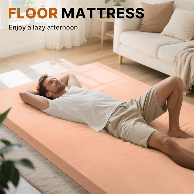 Floor Memory Foam Car Camping Bed Glamping Roll Up Futon Mattress, Japanese Floor Sleeping Mat Camp Cot Mattress Pad Travel Guest Side Sleepers [Single: 75 * 30 * 3'']