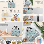 Panda School Backpack with Lunch Box and Water Bottle Bag Pencil Case Large Capacity Travel Backpacks for Kids Kindergarten Elementary Middle Lightweight Camping Travel