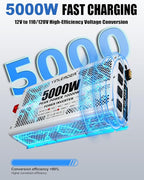 5000 watt Power Inverter 12V to 110V/120V, Solar Inverter Remote for RV Camping Off-Grid Solar Inverter Systems