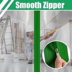 Tigeen 2 Roll Heavy Duty Zipper Door for Dust Barriers 7 ft x 3 Inch Self Adhesive Construction Zipper Door for Greenhouse Tent Accessories (Green)