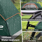 CAMPROS CP Upgraded 6/8 Person Camping Tents, Waterproof Windproof Family Tent with Larger Mesh Windows & Door, Double Layer, Easy Set Up, All-Season Dome Tent with Top Rainfly & Carry Bag
