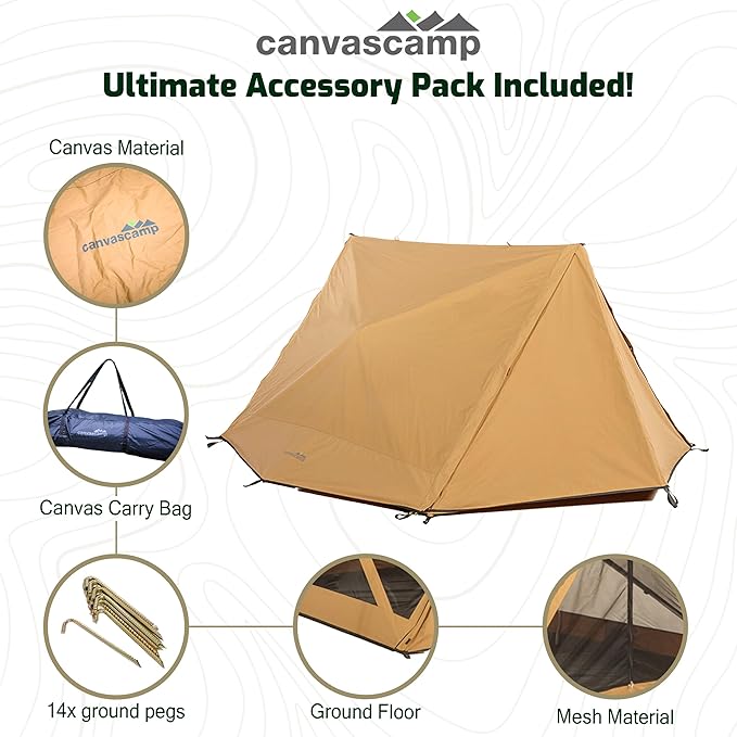 Mouflon Glamping Tent for 3 People – Outdoor Camping Tent – Perfect for Festivals, Glamping – Lightweight Cotton Tent with 360° Panoramic View | Luxury 3-Person Tent