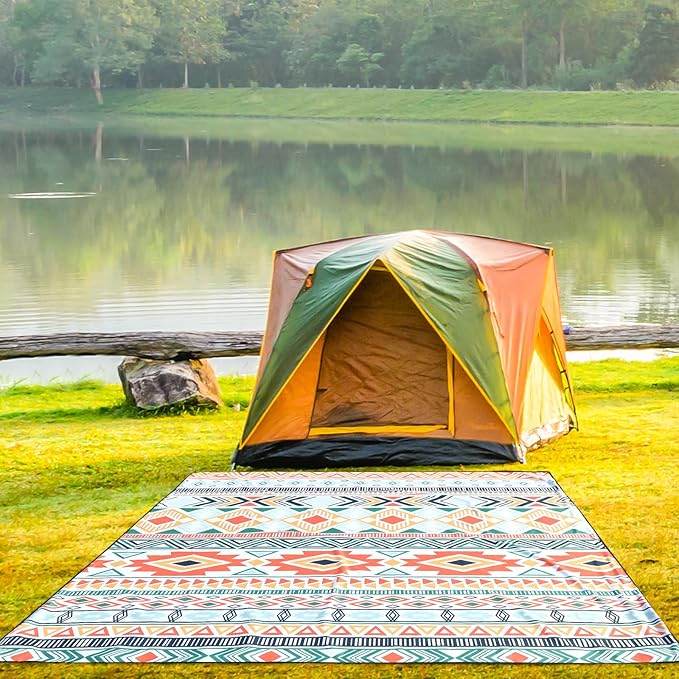 Beach Blanket Waterproof Sandproof Extra Large Beach Mat 79" X 83"/120"x108"for 1-8 Adults Quick Drying Durable Outdoor Picnic Mat for Beach Travel Camping Hiking