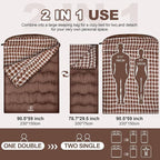 0 Degree Flannel Double Sleeping Bag for Adults, Couples or Family - Winter Queen Size Waterproof & Warm 2-Person Sleeping Bag for Cold Weather Camping, RV Travel