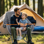 2 Pack Camping Chairs Oversized Padded Camping Chair Heavy-Duty Foldable Camping Chairs with Cup Holder and Cooler Bag Portable Lawn Chair for Sports Outdoors-Support 450LBS, Grey