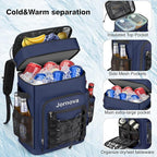Insulated Cooler Backpack, 40L Leakproof Backpack with Double Compartments for Men & Women, Large Lunch Cooler for Camping, Beach, Travel, Picnic, Up to 48 Cans