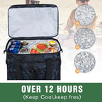 Soft Collapsible Insulated Sided Cooler - 60 Can Large Leakproof Picnic Beach Meal Prep Portable Travel Cooler for Shopping, Kayaking, Road Trips