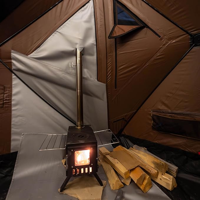 Gazelle Backcountry™ Stove Jack Kit – DIY-Ready Fireproof Window Panel & Heat-Resistant Floor Mat for Backcountry Shelters, Customizable Chimney Port, Includes Carry Bag, GBCA02