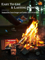 Fire Starter, Easy-Burning Fire Starter Squares for Wood Stoves, Campfires, Grill Pit and Fireplace, Natural & Waterproof BBQ Fire Starters, 64 Mini Square