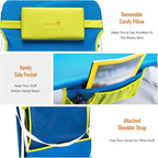 daystar SunnyFeel Beach Lounge Chair 180-degree Reclining & Lay Flat, Portable Folding Camping Chairs with Padded Comfy Pillow for Camp/Lawn/Outdoor/Travel/Picnic, Beach Camping Cot