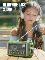 12000mAh Emergency Radio - AUTO NOAA Weather Alert, Solar Hand Crank AM/FM/SW/NOAA, Flashlight, Phone Charger, SOS Siren, Survival Kit for Camping, Storms, Power Outages
