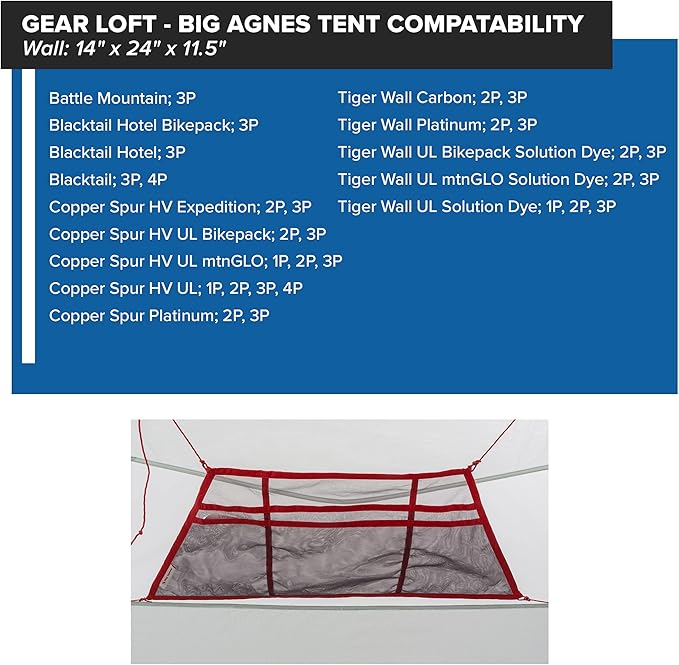 Big Agnes Gear Loft for Backpacking and Camping Tents