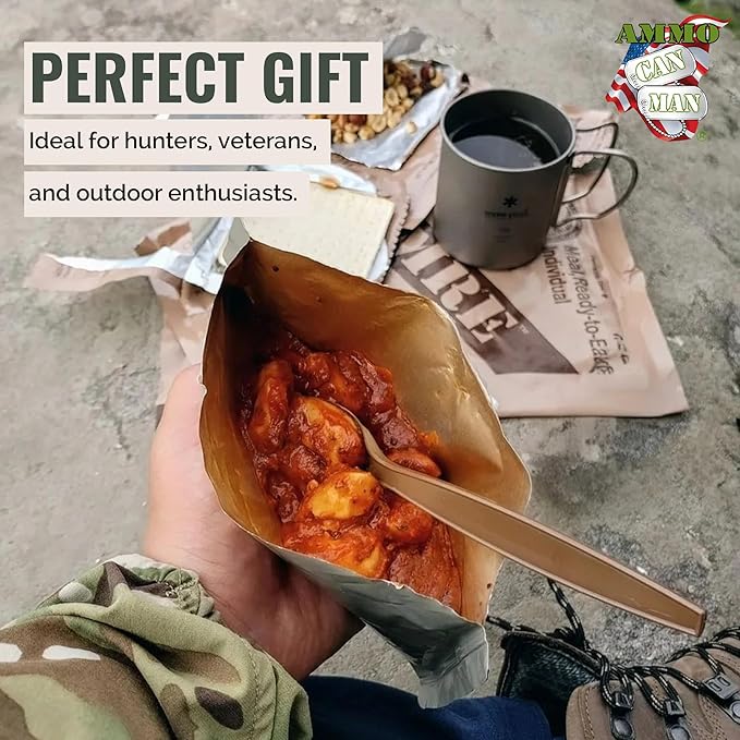 MRE Ready to Eat Meals - Emergency Food Kits, Pack Of 6 w/Entrees, Dessert, Flameless Heater & Accessories – Emergency Meals For Camping Hiking & Other Outdoor Activities